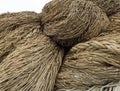 Huge bunch of fishing nets laying in the harbour of Scheveninge Royalty Free Stock Photo