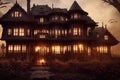 A huge victorian house of terror Royalty Free Stock Photo