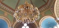 The huge central chandelier in the Great Synagogue in Sofia Royalty Free Stock Photo