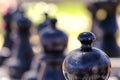 Huge chess board pieces in the garden Royalty Free Stock Photo