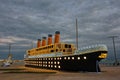 Huge Christmas Titanic Ship with multicolored lights