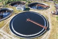 Huge circular sedimentation tanks