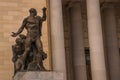 Huge classical sculptures. Capitolio Nacional, El Capitolio. Entrance by stairs to the building. Havana. Cuba Royalty Free Stock Photo