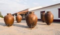 Huge clay wine containers in Alentejo region, Portugal
