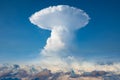 Huge cloud that looks like nuclear explosion. Cumulonimbus cloud is amazing and dangerous natural phenomenon