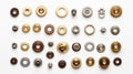 A huge collection of random industrial metal objects isolated on a white background. Neural network ai generated