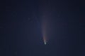 huge comet on the night starry sky