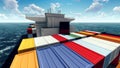 Huge container on way to port 3d rendering