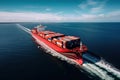 A huge container ship stacked with containers.