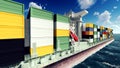 Huge container on way to port 3d rendering Royalty Free Stock Photo