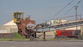 Detail of a huge conveyor belt i in the harbor of Ghent, Flanders, Belgium