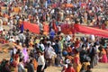 Huge crowd camp at the Kumbh Mela ground