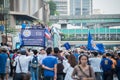 Huge crowds of Leicester City Supporters celebrate with Leicester City Team parade Royalty Free Stock Photo