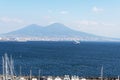 Huge cruise ship on the sea near Naples, Italy Royalty Free Stock Photo