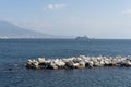 Huge cruise ship on the sea near Naples, Italy Royalty Free Stock Photo