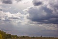 Huge cumulus rain clouds and clouds in the sky