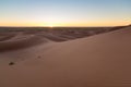 Huge desert dunes of Erg Chigaga, at the gates of the Sahara, al amanecer. Morocco. Concept of travel and adventure