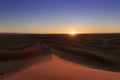 Huge desert dunes of Erg Chigaga, at the gates of the Sahara, at sunset. Morocco. Concept of travel and adventure