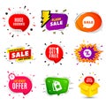 Huge Discounts. Special offer price sign. Vector