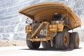 Huge dump truck in a open pit copper mine