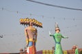 Huge Effigies of King Ravana, his son Megnath and brother Kumbhkarana (Villains of Hindu mythological Epic Ramayana)