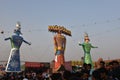 Huge Effigies of King Ravana, his son Megnath and brother Kumbhkarana (Villains of Hindu mythological Epic Ramayana)