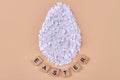 Huge egg made of broken eggshell pieces. Royalty Free Stock Photo