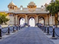 Huge entrance gate to the royal city palace in Rajasthan
