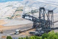 Huge excavator in the lignite opencast mine Garzweiler in the Rhine area in Germany