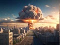 Huge explosion in city Royalty Free Stock Photo