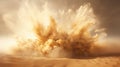 A huge explosion of dust in the desert Royalty Free Stock Photo