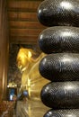 Huge feet of reclining Buddha in Wat Pho in Bankok