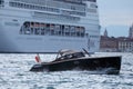 Huge ferry cruising in Venezian lagoon, Italy