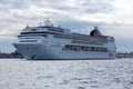 Huge ferry cruising in Venezian lagoon, Italy Royalty Free Stock Photo