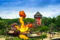 Huge fire explosion in the Vikings show in the theme park of Puy du fou, France