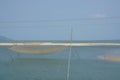 huge fishing net at the coast