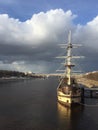 River, ship, spring, nature, Volkhov, Veliky Novgorod