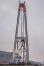 Huge floating crane in the port of Halden, Norway