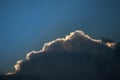 Huge fluffy clouds on the blue sky