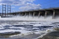 A huge force of water and the nature at the dam