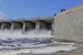 A huge force of water and the nature at the dam