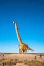 Huge full size dinosaur model of Patagotitan mayorum located near Peninsula Valdes, Chubut, Patagonia, Argentina