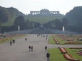 The huge garden in front of Schnbrunn Palace. Vienna, Austria.