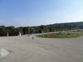 The huge garden in front of Schnbrunn Palace. Vienna, Austria. Royalty Free Stock Photo