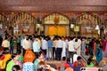 Huge gathering of lord Krishna devotees in sri govind devji temple Jaipur Rajasthan India Royalty Free Stock Photo