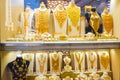 Huge gold jewelry shop window Dubai Gold Souk UAE Royalty Free Stock Photo