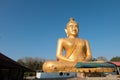 The huge golden Buddha at khao kiaw temple in ratchaburi Royalty Free Stock Photo
