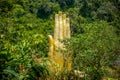 A huge golden hand on the territory of a Buddhist temple in Phatthalung in Thailand