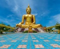 Huge golden buddha sculpture in Thailand