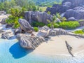 Huge granite boulders by the sea in Anse Source d\'Argent